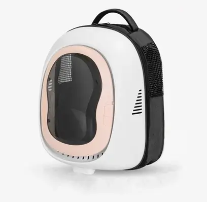 Pet mochila para mascotas blanco-rosado